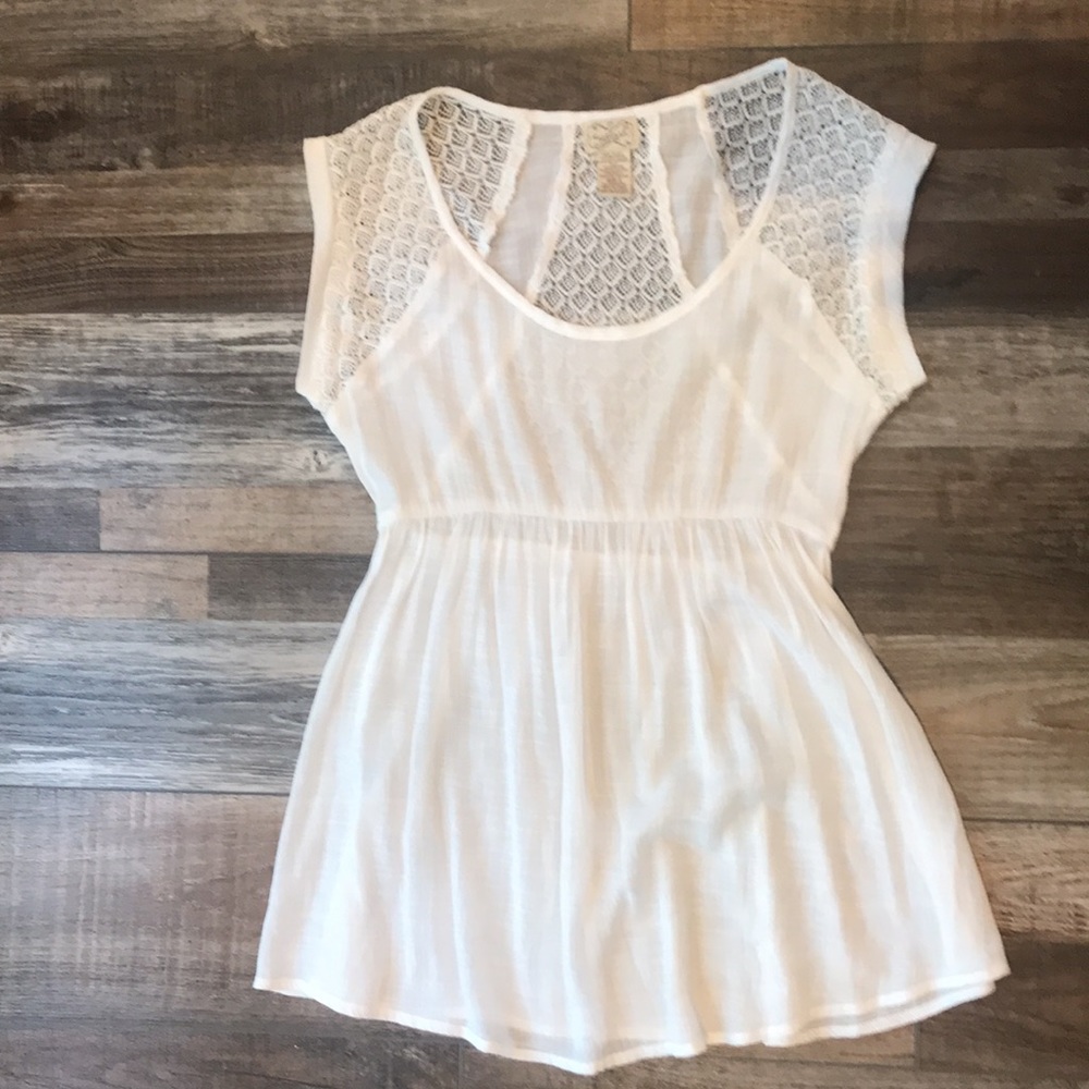 Eyelash Culture Junior sheer blouse white Small